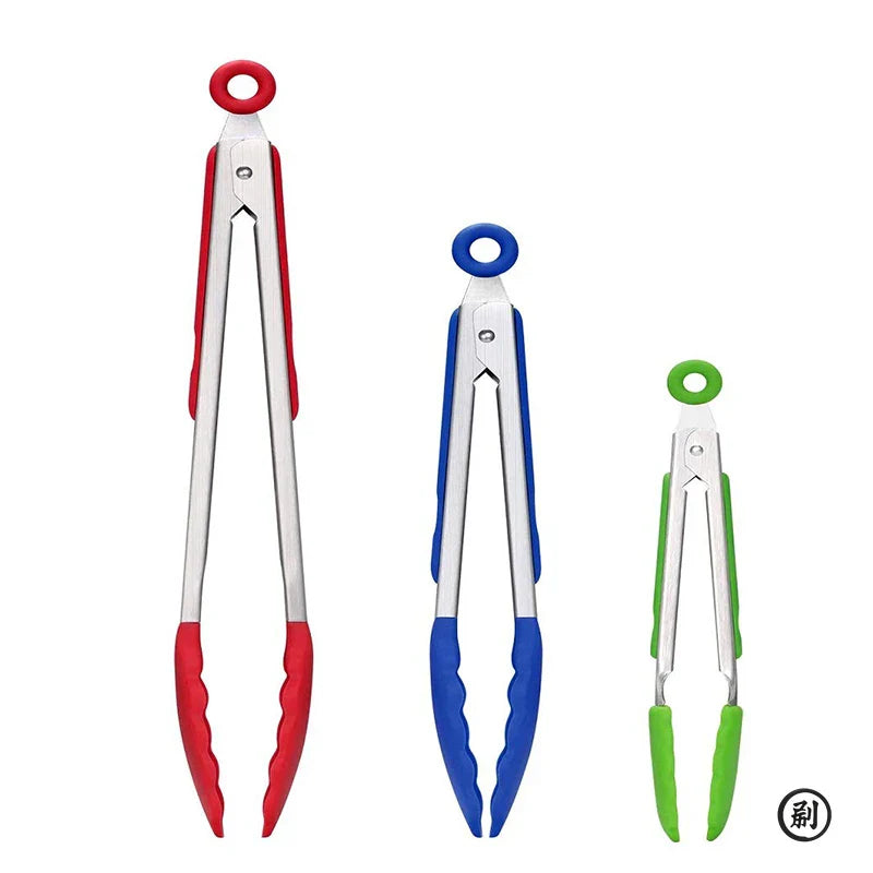 Choose Your Perfect Tongs: 7" (Precise) / 9" (All-Purpose) / 12" (BBQ) - All with Silicone Tips & Lock