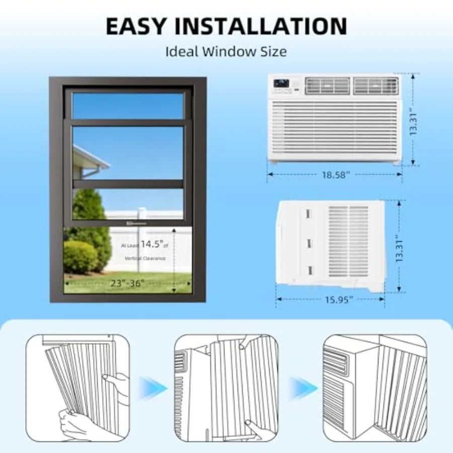 Window Air Conditioner 8000 BTU With Remote Energy Saving Mode