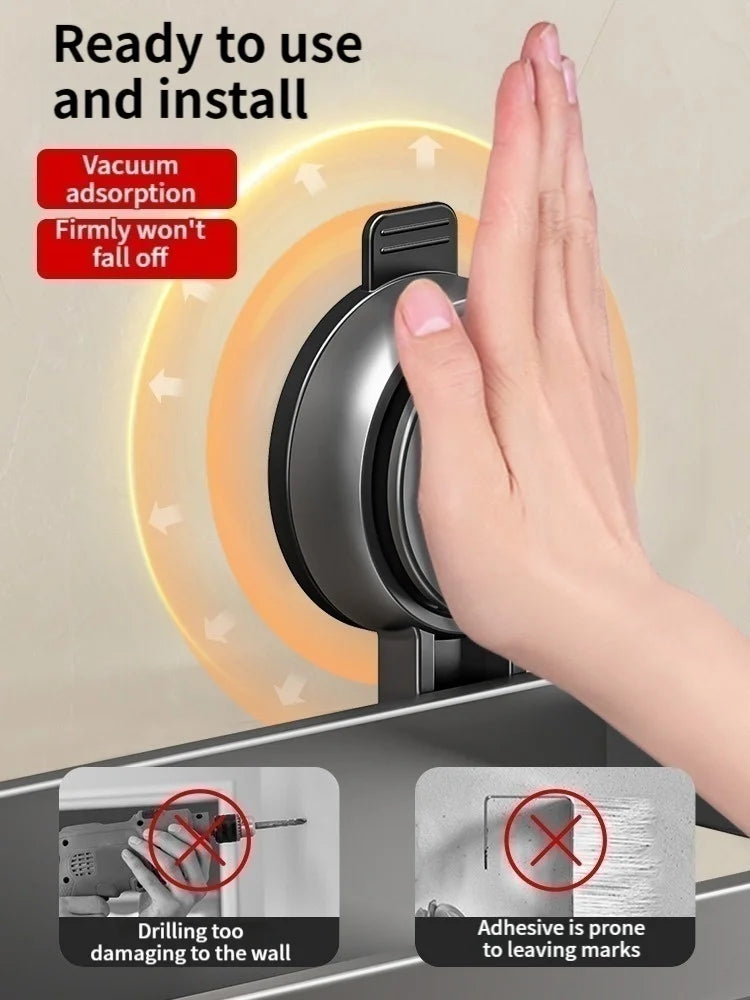 No Drill Suction Cup Suction Bathroom Rack Bathroom Shelf Toilet Space Aluminum Hanging Rack Bathroom Organizer Hang On The Wall
