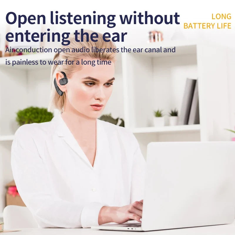 Wireless Bluetooth Headphones Bone Conduction Earphones With Microphone Handsfree Noise Canceling Headset For Driving Audifonos