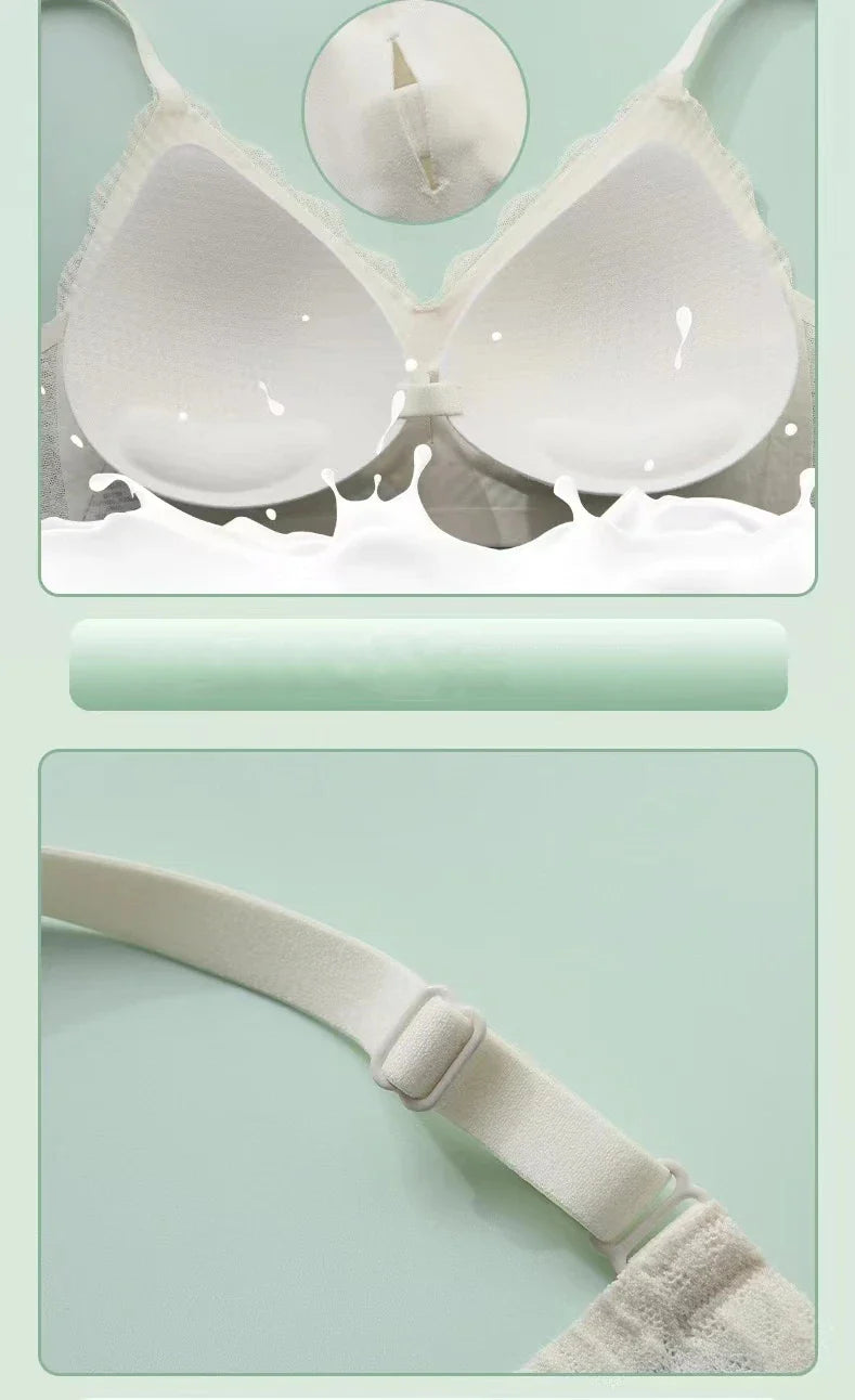New Top Lace Seamless Women's Underwear Small Chest Gathered Non-slip No Steel Ring Sexy Sling Beautiful Back Bra Thin Section