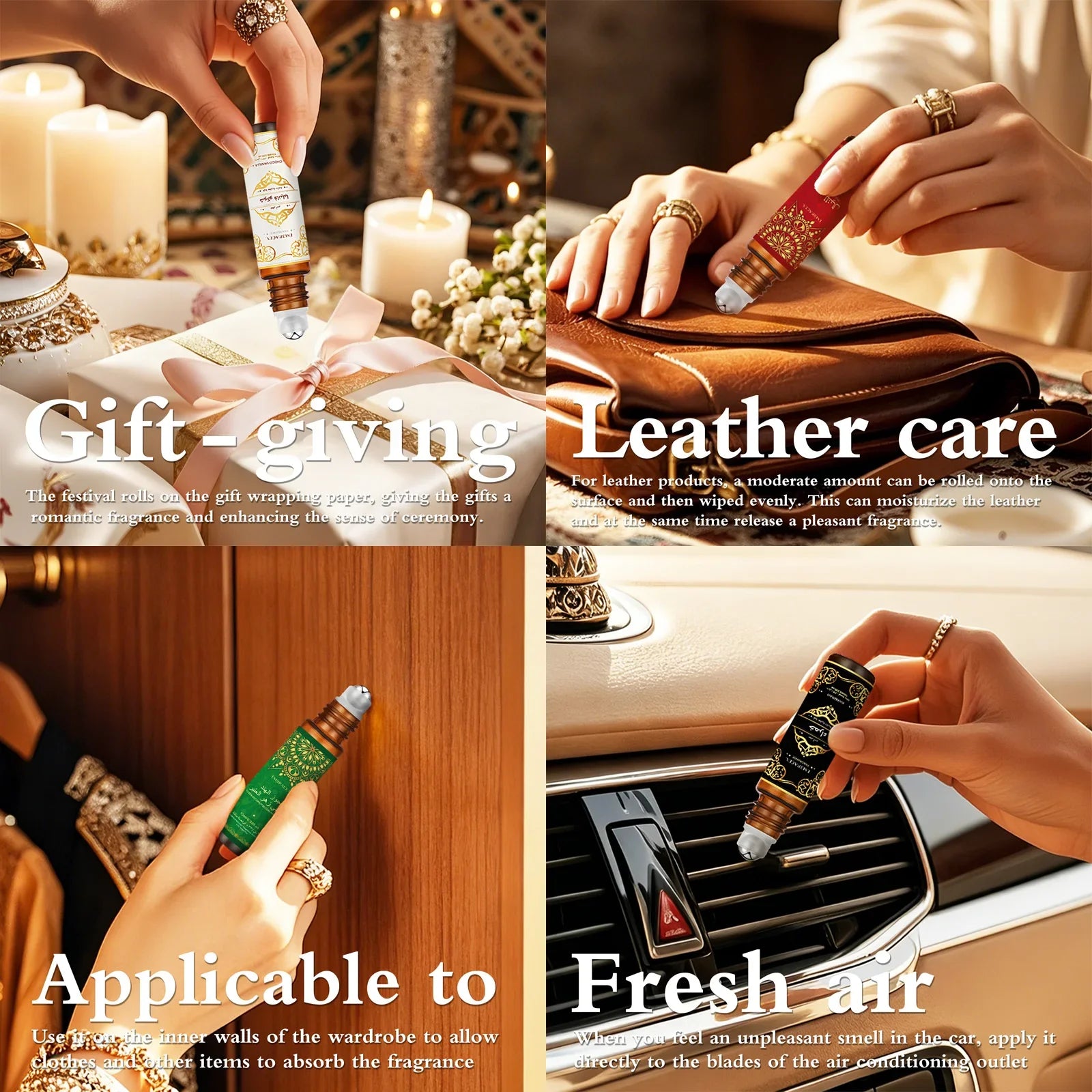 8PC/1PC 10ml Roller Essential Oils Eid al-Fitr Gift Perfume Oil Skincare Face Oil Bodycare Humidifier Six Long Lasting Scents
