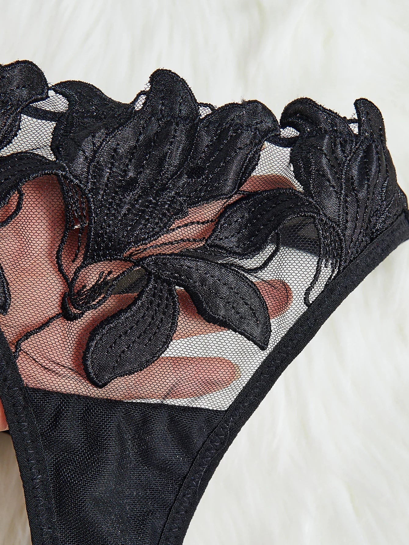 Floral Valentine Charming Brief Panty Underwear Sexy Nighty Fancy V Underwear Brief Set for Lady