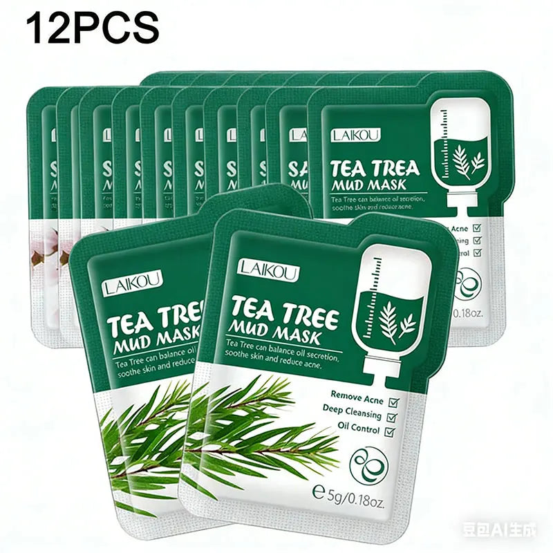 12pcs Sakura Mud mask Brightening Hydrating Face Mask Luminious Skin Clean Facial Cleansing Clay Hydrating Anti Wrinkle Skincare