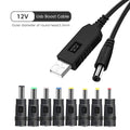 Elough WiFi to Power bank Cable Connector USB DC 5V to 12V Cable Boost Converter Step-up Cord For Wifi Router Modem Fan Speaker