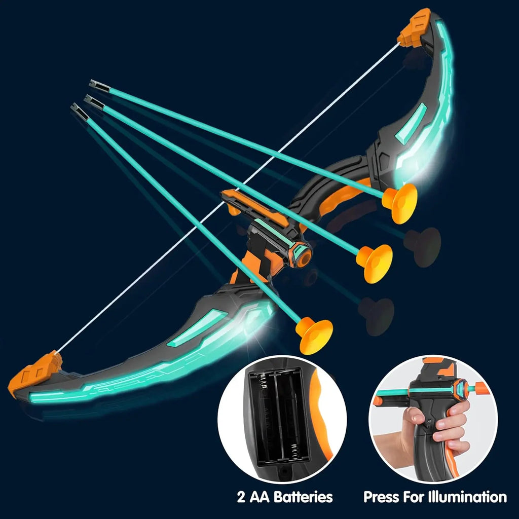 Joyfy LED Light Up Kids Bow and Arrow Set Outdoors