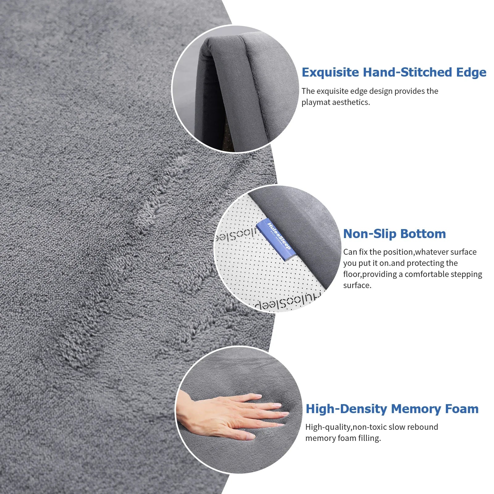 PaPaMat Memory Foam Playpen Carpet Mat Velvet Non Slip Bottom