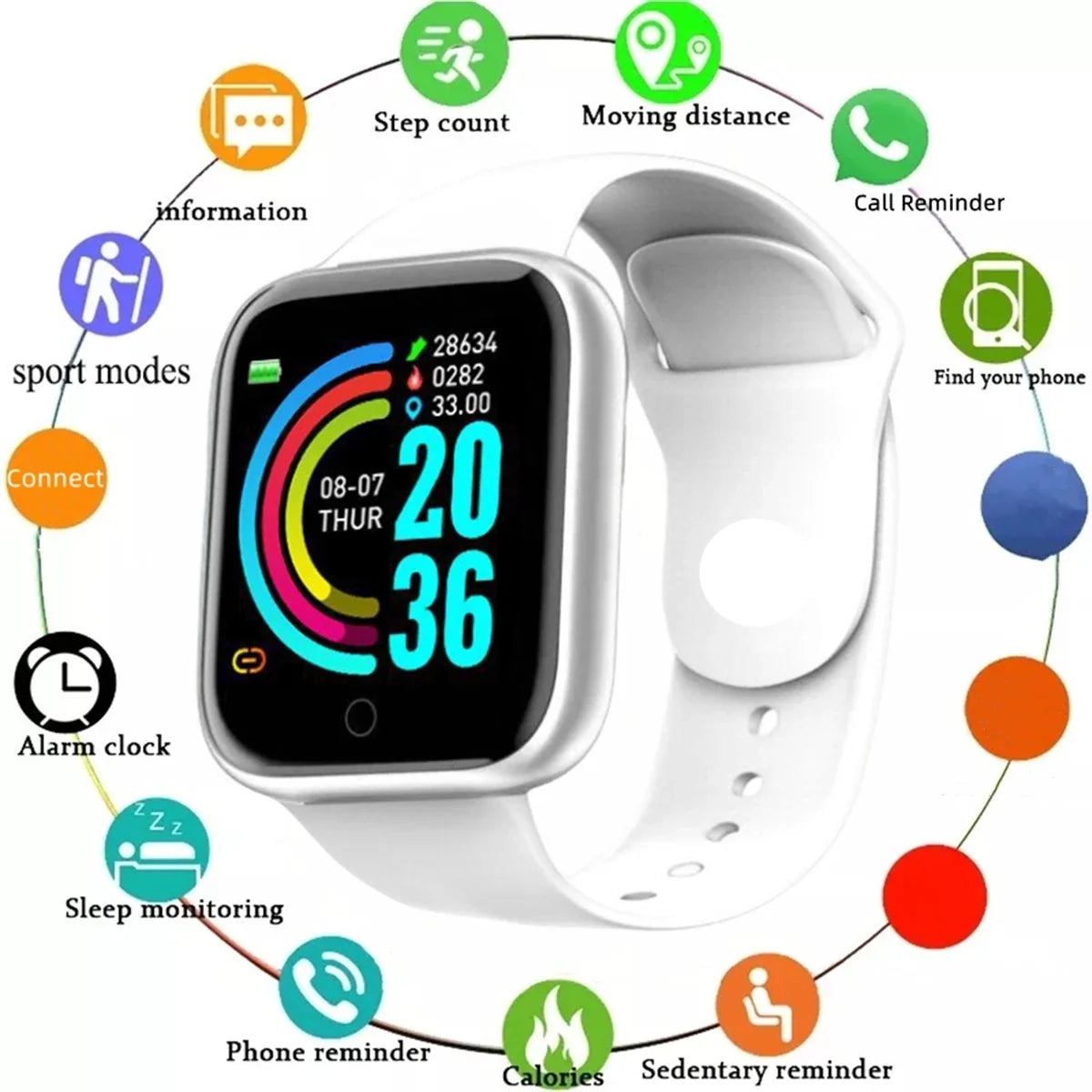 Smart Watch For Women Men Wristwatch Bluetooth Connected Phone Player Music Fitness Sport Bracelet Sleep Monitor Digital Watches