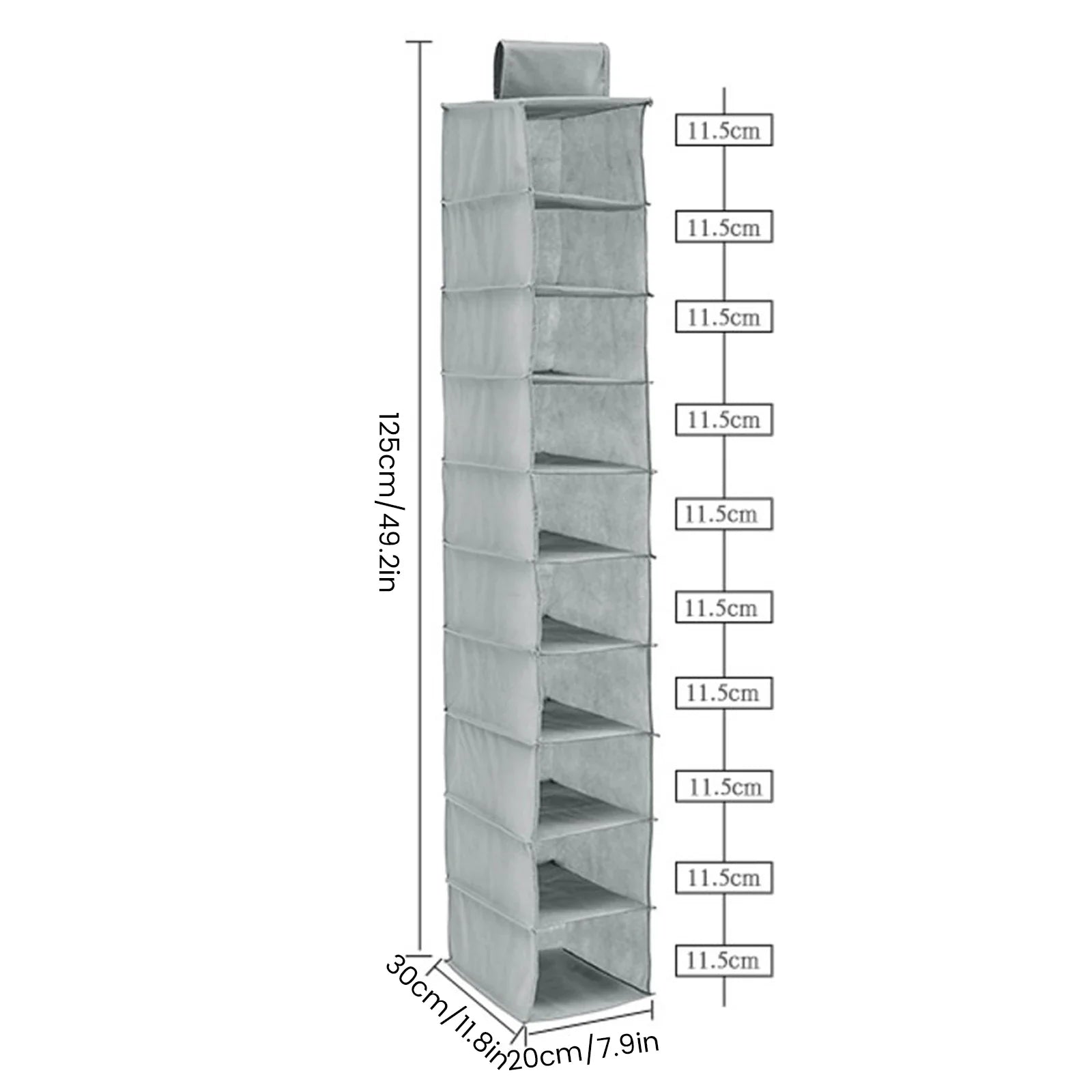 Hanging Shoe Organizer Non-woven Shoe Storage Shelf 10-Layer Foldable Hanging Shoe Rack Space Saving for Home Bedroom Closet