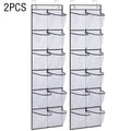 12 Pockets Over the Door Shoe Organizer Large Mesh Pockets With 2 Hooks Transparent Fabric Shoe Rack Storage Bag For Bedroom