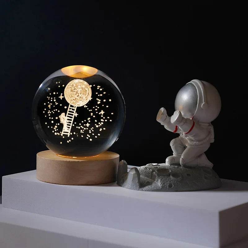 3D Crystal Ball Astronomy Galaxy Solar System
