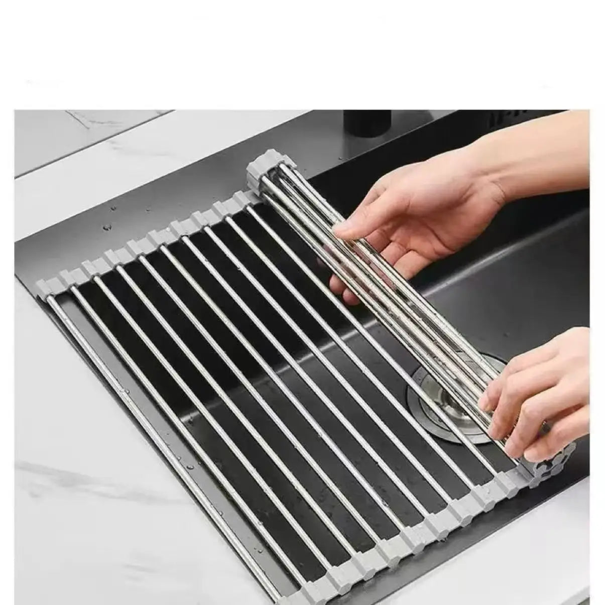 Stainless Steel Dish Drying Rack With Draining Basket