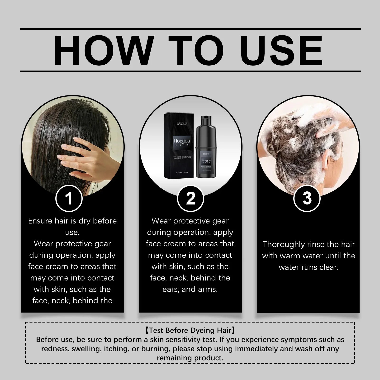 Hair Dye Shampoo Diy Natural Black Color Repair Gray White Hair Non Irritating Hair Coloring Shampoo