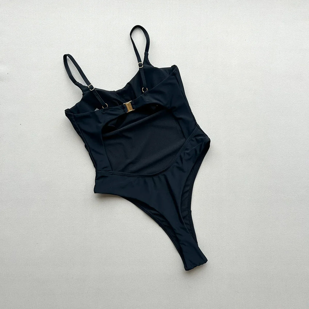 Vintage Black White Swimwear Women 2026 Sexy Push Up Underwire Slim Tummy Control One Piece Swimsuit Beach Bathing Suit Monokini