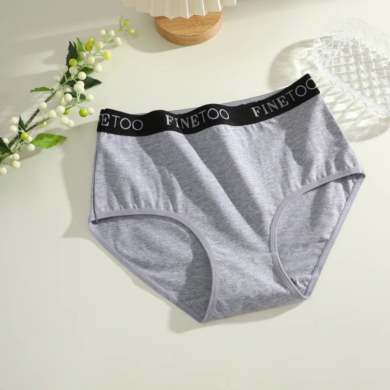 Finetoo 6Pcs/Set Women's Seamless Cotton Briefs Women Plus SizePanties Breathable Underwear Female Low Waist Soft Lingerie S-XXL