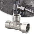 Stainless Steel T Adapter G1/ 2" T-Valve Diverter Valve Three Way Device Hole For Bath Bidet Sprayer Shower