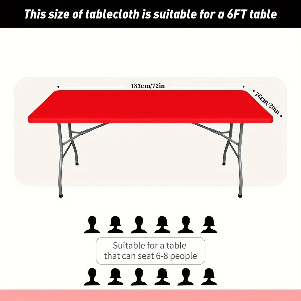 Polyester Rectangular Elastic Universal Tablecloth Protective Cover For Home Parties, Banquets, Picnics, Wedding Decorations