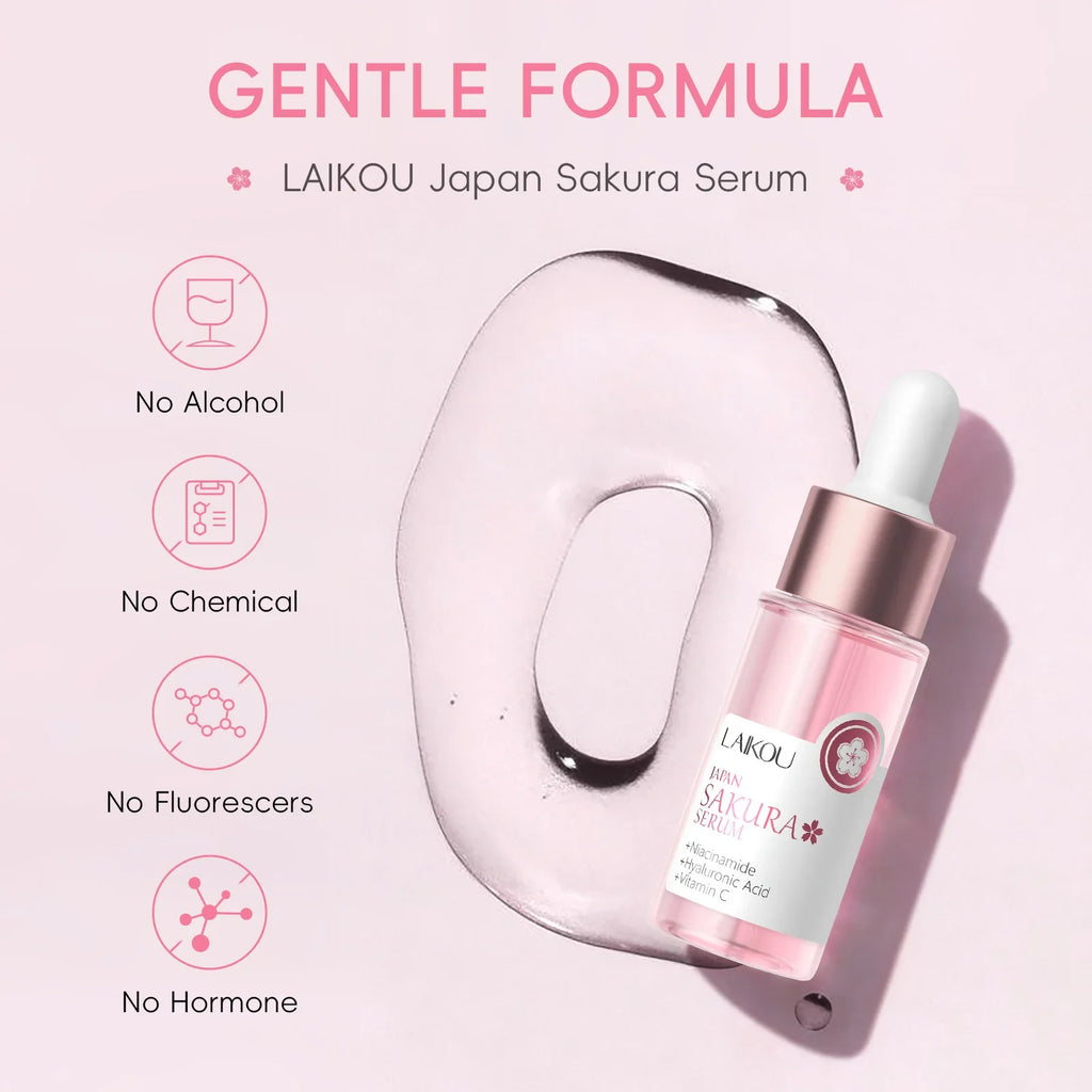 LAIKOU Sakura Face Serum  Wrinkle Essence Brightening Essence Shrink Pores Moisturizing Skin Care 17ml or 30ml