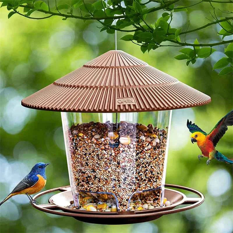 Bird Feeder Automatic Foot Feeding Tool Outdoor Bird Feeder Hanging Nut Feeding Multiple Hole Dispenser Holder Food Container