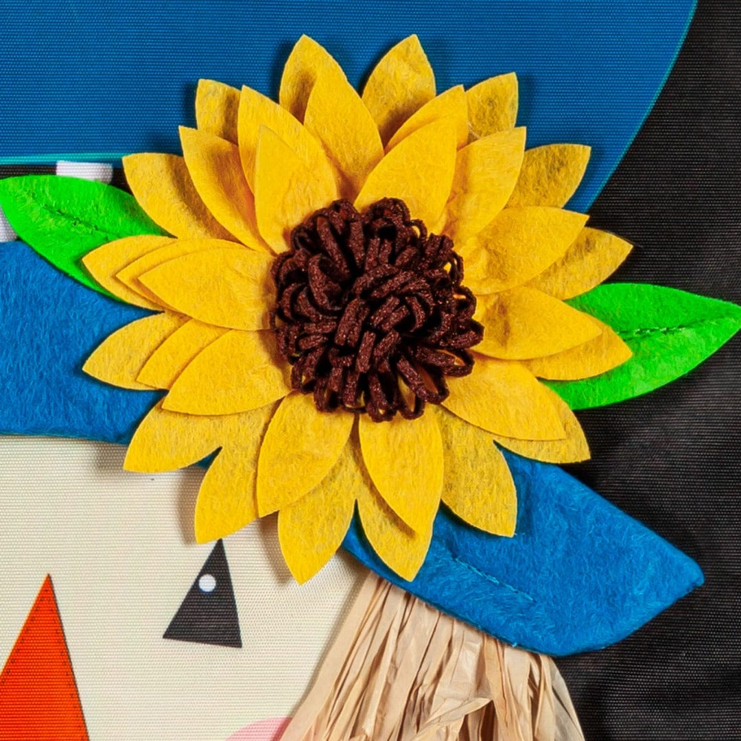 Scarecrow Friend Fall Garden Flag 2 Sided Applique
