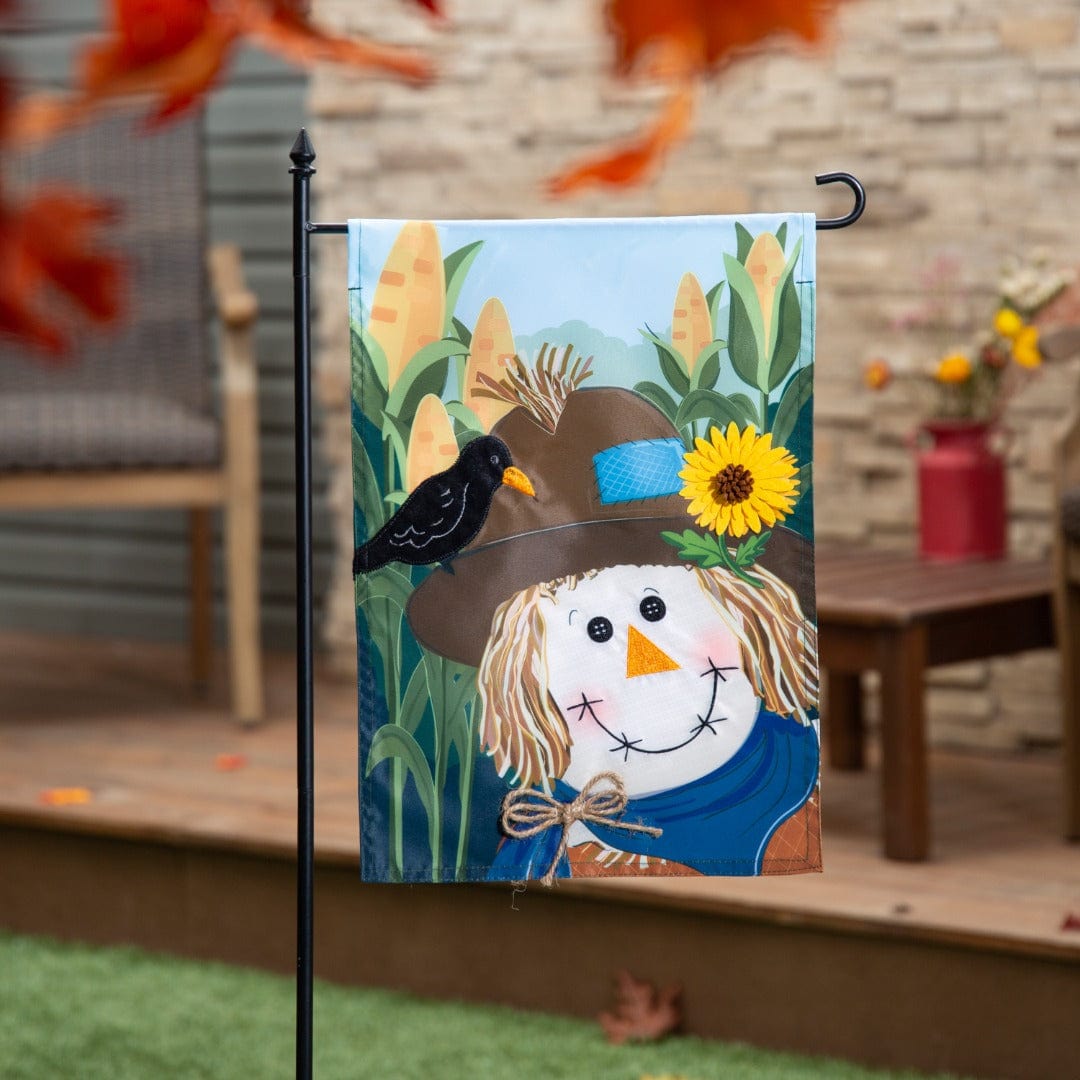 Scarecrow and Friend Fall Garden Flag 2 Sided