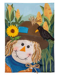Scarecrow and Friend Fall Garden Flag 2 Sided