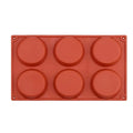 6-Cavity Round Silicone Baking Molds Non-Stick Round Cylinder Mold Kitchen Baking Mold for Cupcake Whoopie Pie Pan Burgers YY22