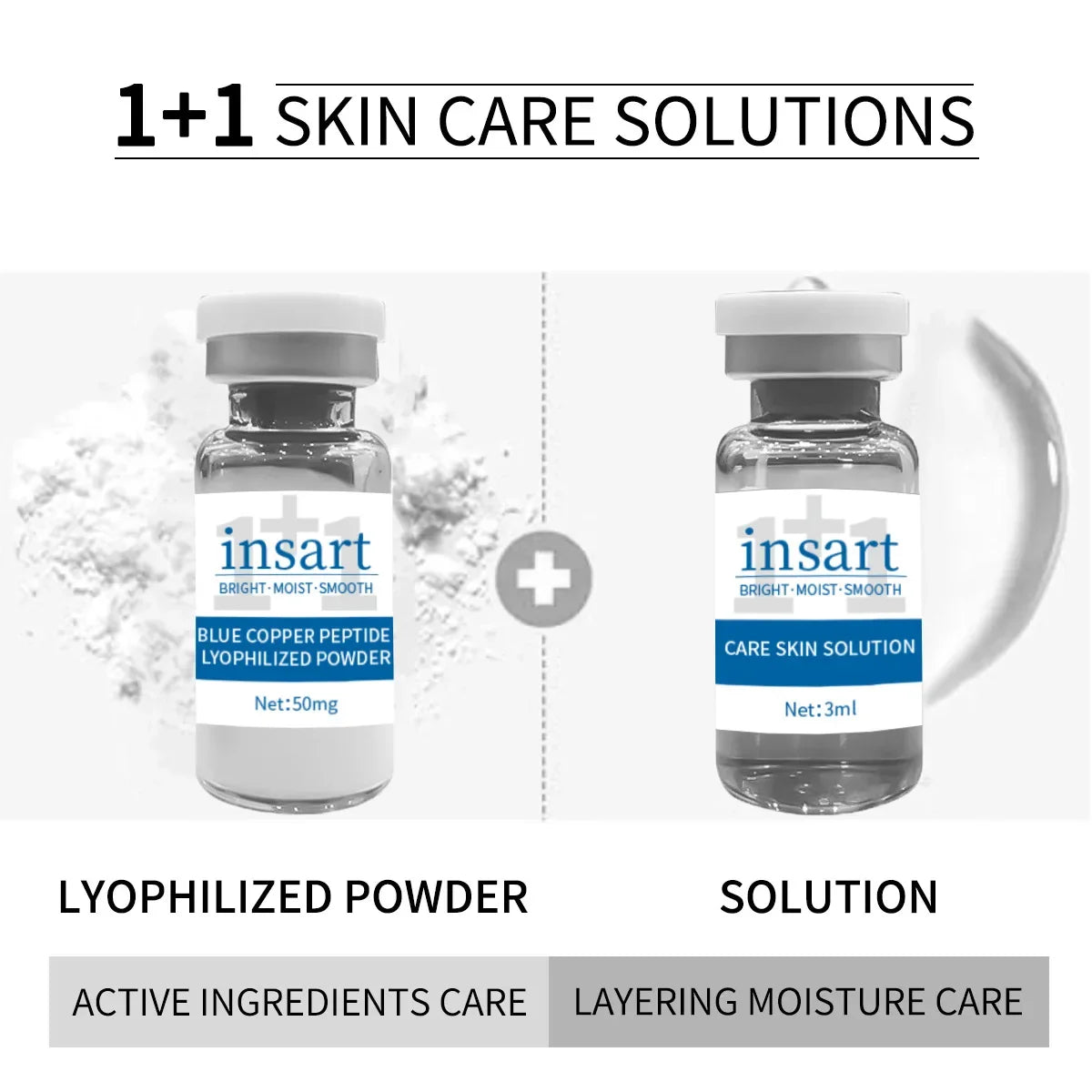 Blue Copper Peptide Lyophilized Powder Set Moisturzing Whitening Face Serum Anti Wrinkle Smooth Tender SkinCare Brighten Essence