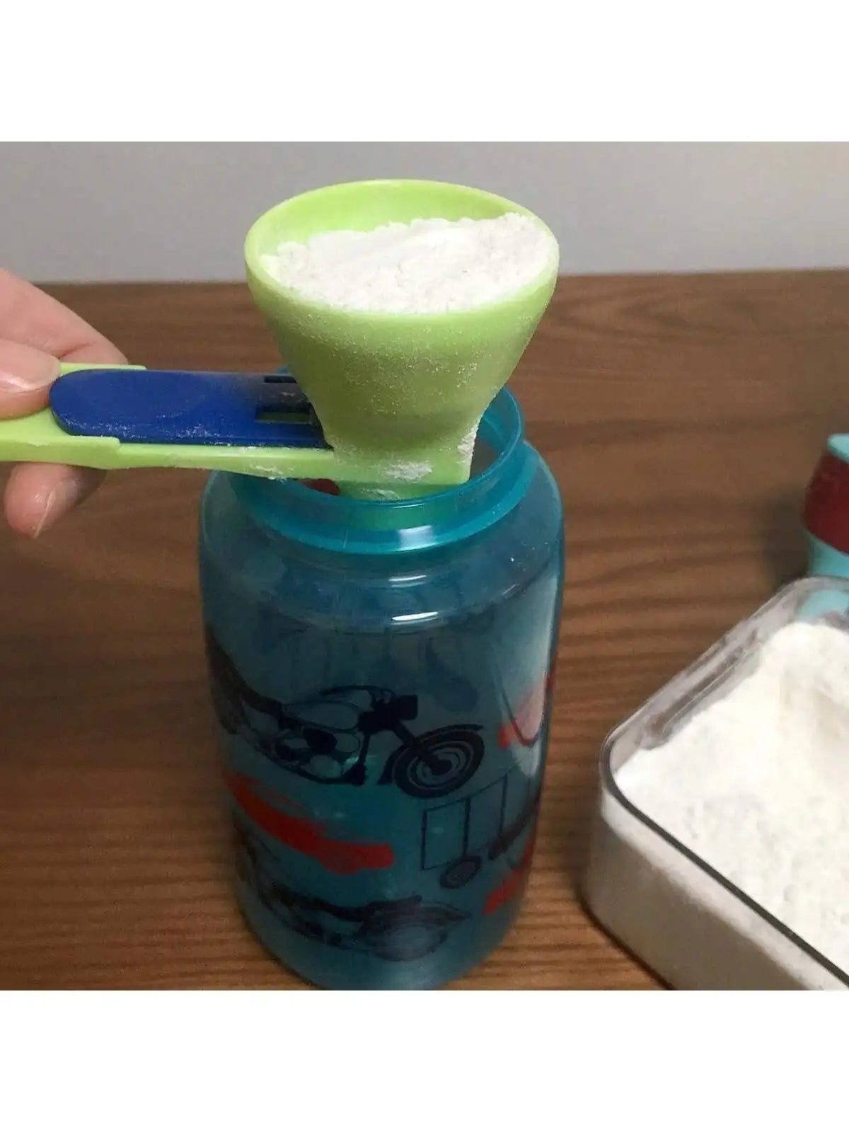 Protein Powder Funnel Spoon | 2-in-1 Measuring Scoop with Longer Handle