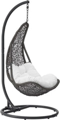 Modway Abate Outdoor Wicker Rattan Swing Chair Set with Stand