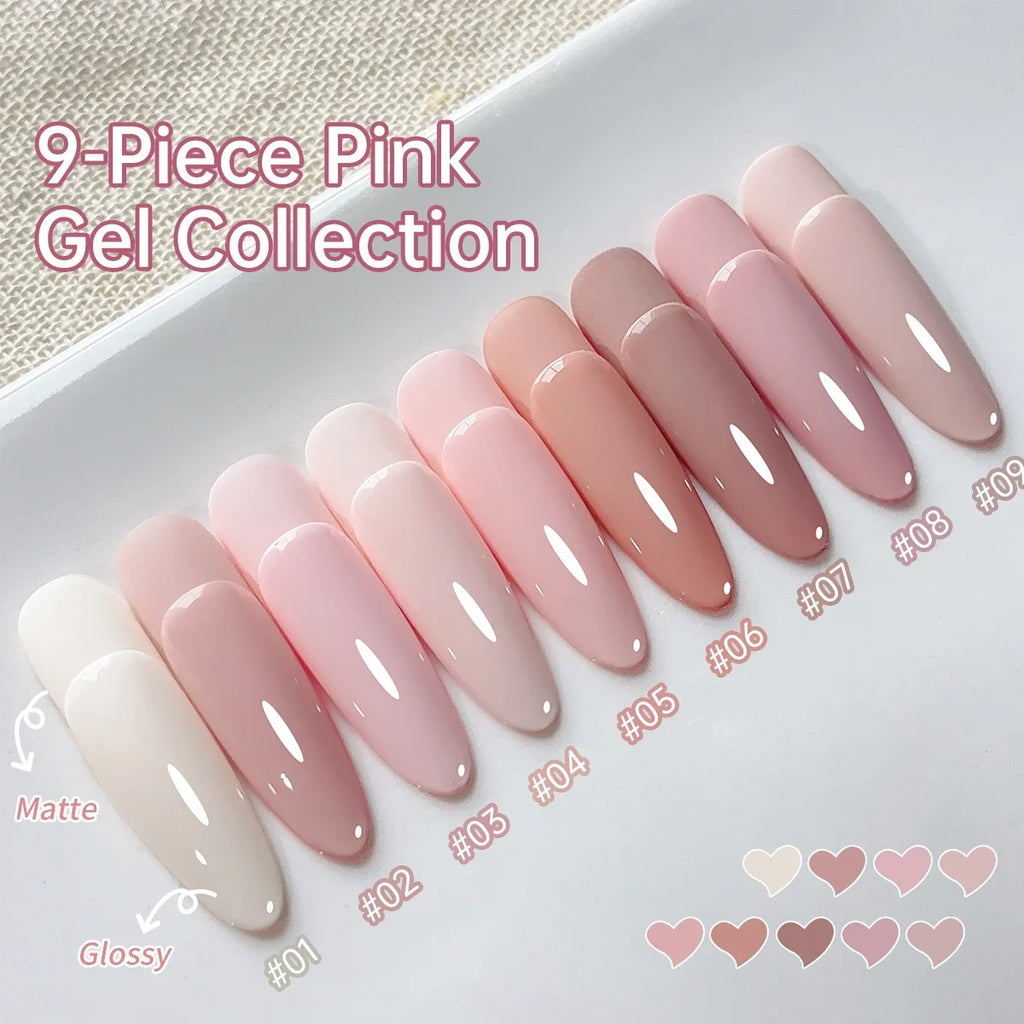 9 Colors Pink Patting Glue Smudge Canned High Saturation Popular Semi-Solid Nail Polish Glue Nail Salon