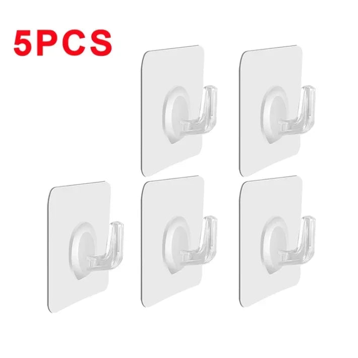 Adhesive Plastic Clear Utility Hooks Transparent Hook for The Drill-Free Wall Waterproof Key Wall Hooks