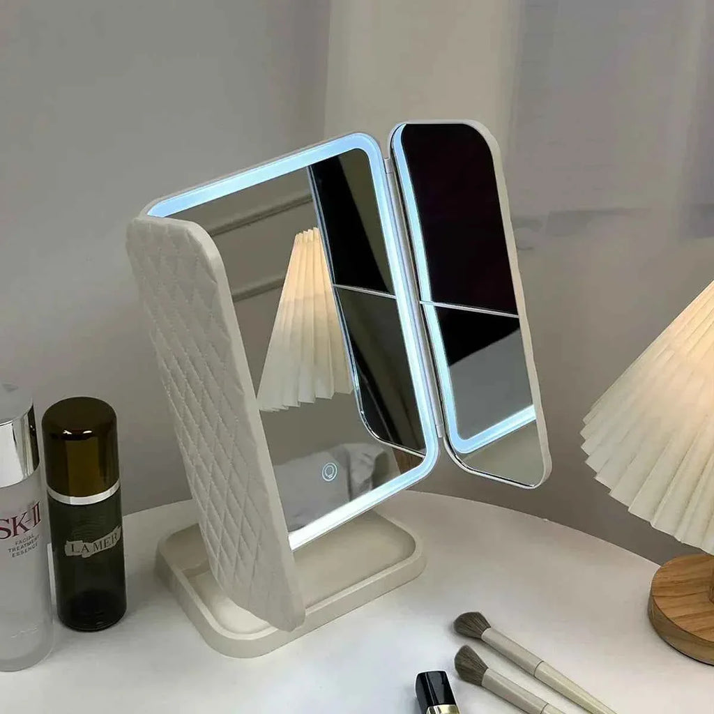 Trifold Makeup Mirror with LED Lights