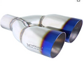 Megan Racing - Universal Twin Burnt Roll 3.5" Tips for 1997-2006 Acura Audi BMW Cadillac Ford Honda Lincoln Mazda Nissan Subaru Toyota Volkswagen