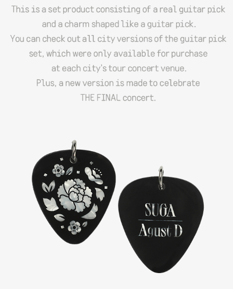 BTS Suga | Agust D - D-Day Tour MD:  Guitar Pick Set