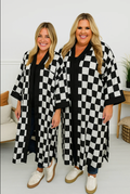 Checkered Silky Cardigan