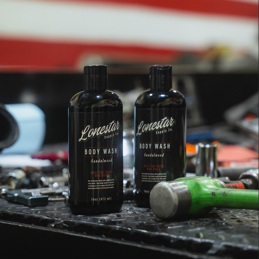 Lonestar™ Supply Co Heavy-Duty Body Wash & Hand Cleaner – Removes Grease, Oil, Dirt & Odors – For Mechanics, Welders, Construction Workers & Tradesmen – Sandalwood – 2 Pack (16 oz Each)