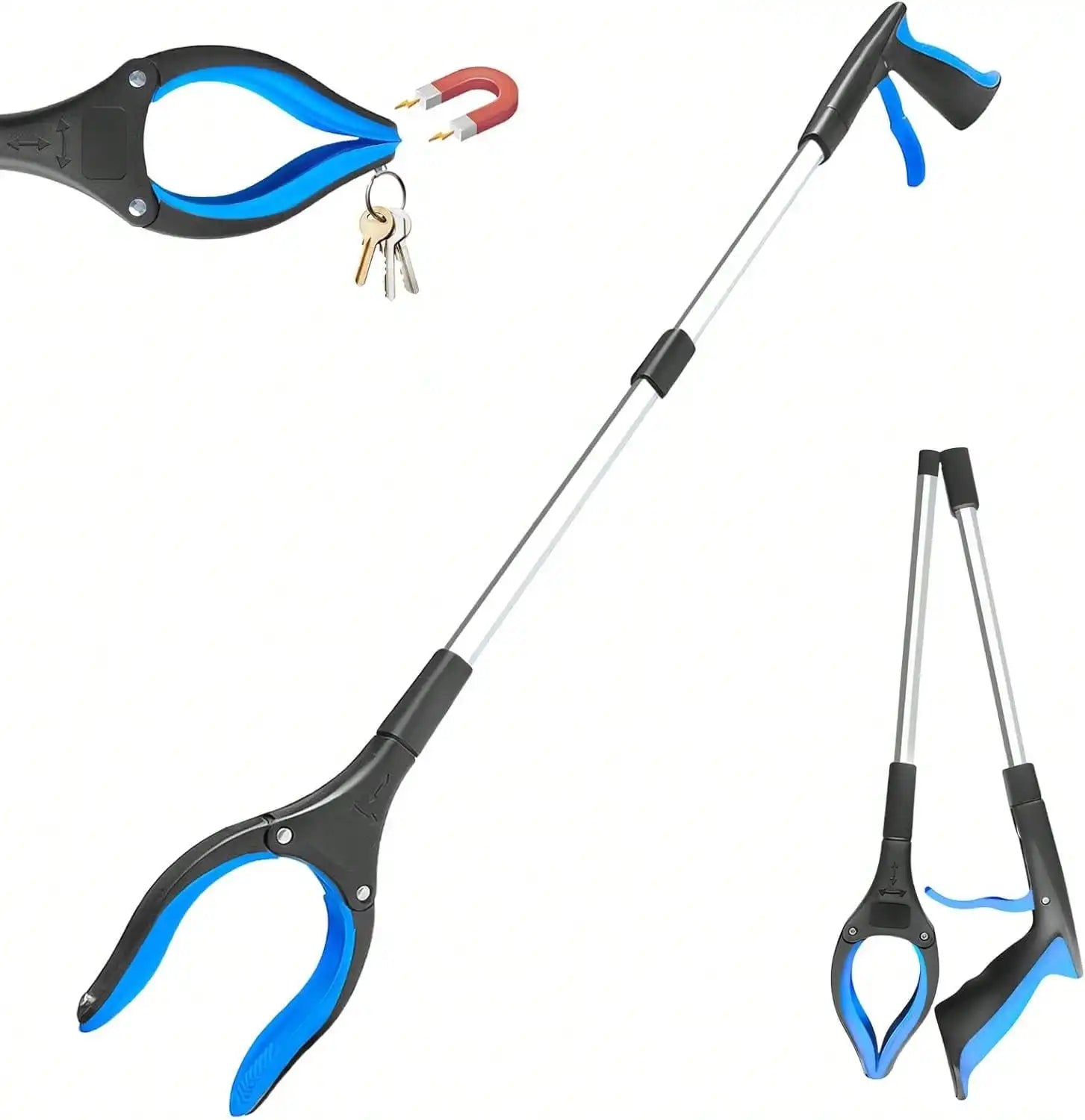 Foldable Grabber Reacher Tool Heavy Duty Rotating Jaw For Seniors