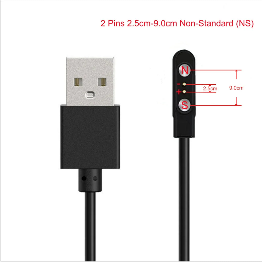 2Pin 4Pin 5Pin Magnetic Charging Cable USB to Pogo Pin for Smart Watch Earphone Wristband 60cm 5V Magnetic Dock Charger Adapter