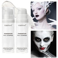 White Liquid Foundation, Full Coverage Heavy Duty Coverage, Creamy Liquid Formula for Goth Makeup, Cosplay, Long-Lasting Matte