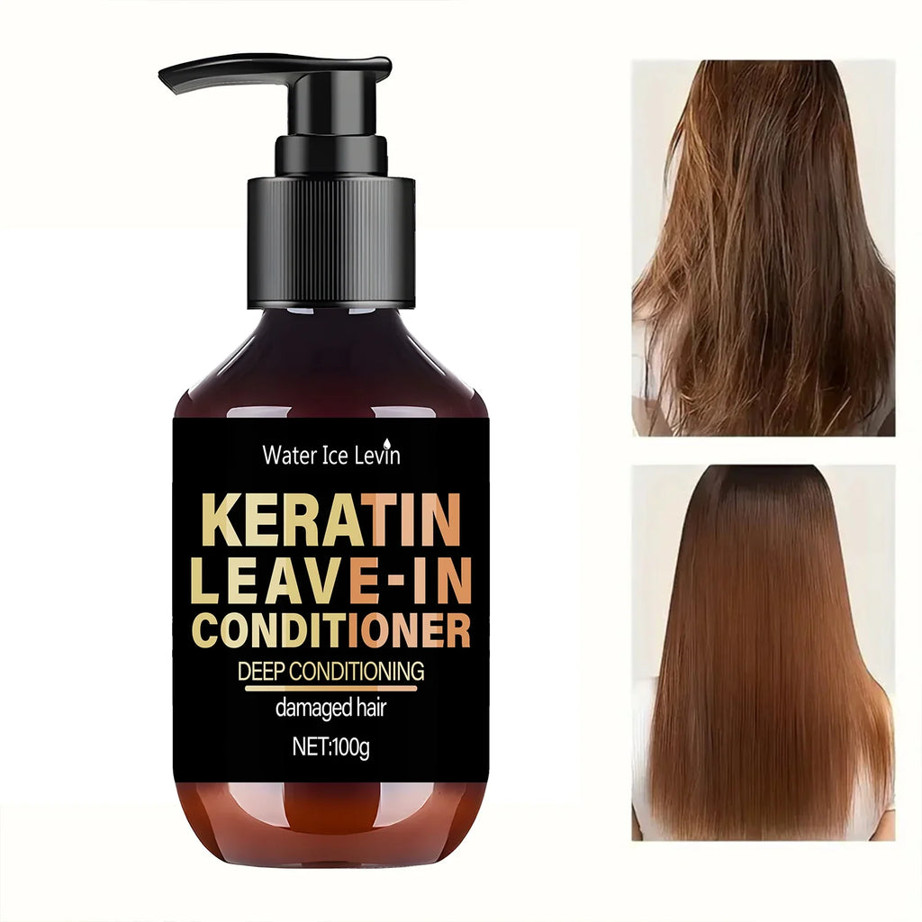 Keratin Leave-In Conditioner with Biotin & Collagen - Repairs Damaged Hair for Deep Moisture, Softness & Shine, Hair Treatment.
