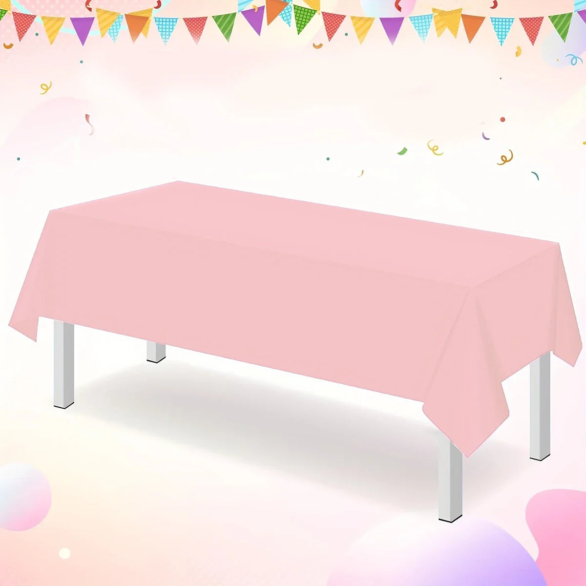 183×137cm Solid Pink Tablecovers Plastic Tablecloth for Wedding Decoration Girls Adult Birthday Party Supplies Table Decor