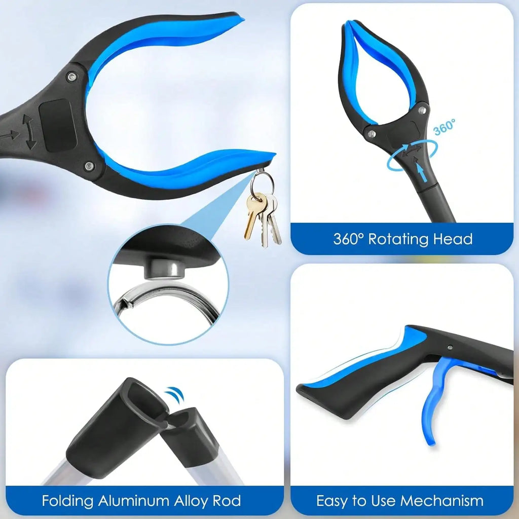 Foldable Grabber Reacher Tool Heavy Duty Rotating Jaw For Seniors