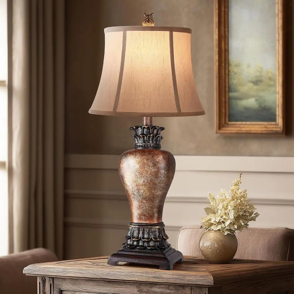 Rustic Tall Armhouse Table Lamps, Dimmable Western Style Living Room
