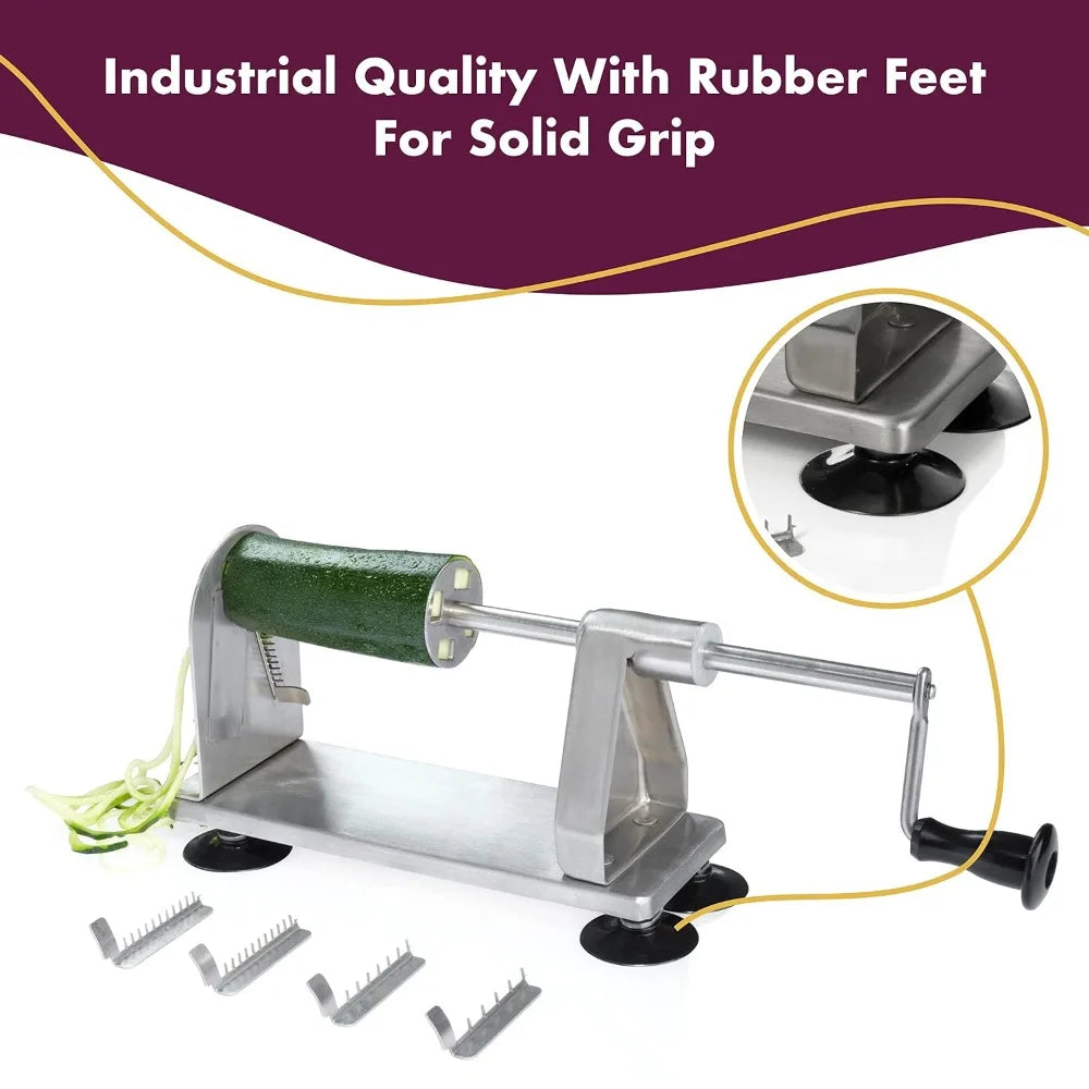 Stainless Steel Vegetable Spiralizer With 5 Blades Zucchini Noodle Maker