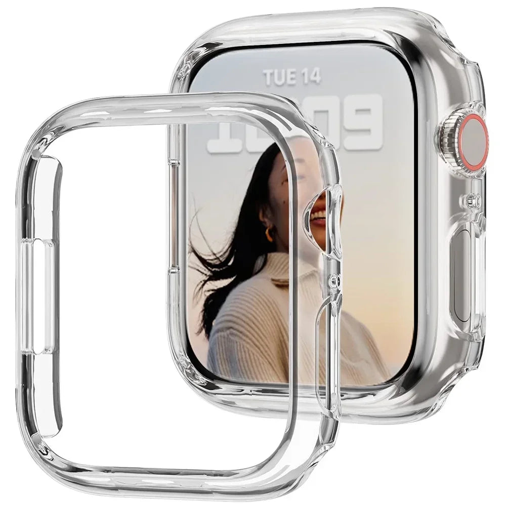 Cover for Apple Watch Case 45mm 41mm 44mm 40mm 42mm 38mm 46 49 mm Accessories PC Protector bumper iWatch Series 8 7 SE 6 5 4 3 9
