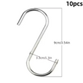 10pcs Stainless Steel S Shaped Hook Kitchen Bathroom Clothing Hooks Multi-functional Metal Hanging Hook