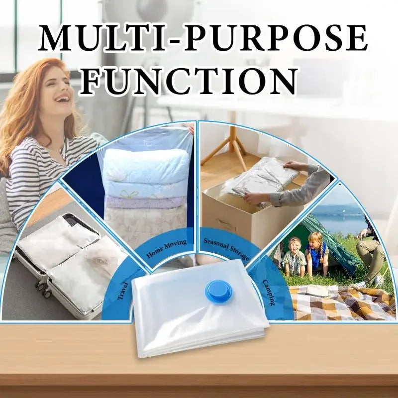 5Pcs Vacuum Storage Bags or 1Pcs Pump, Vacuum Seal Bag Space Saving Bags for Comforters Clothes Pillow Bedding Blanket Storage