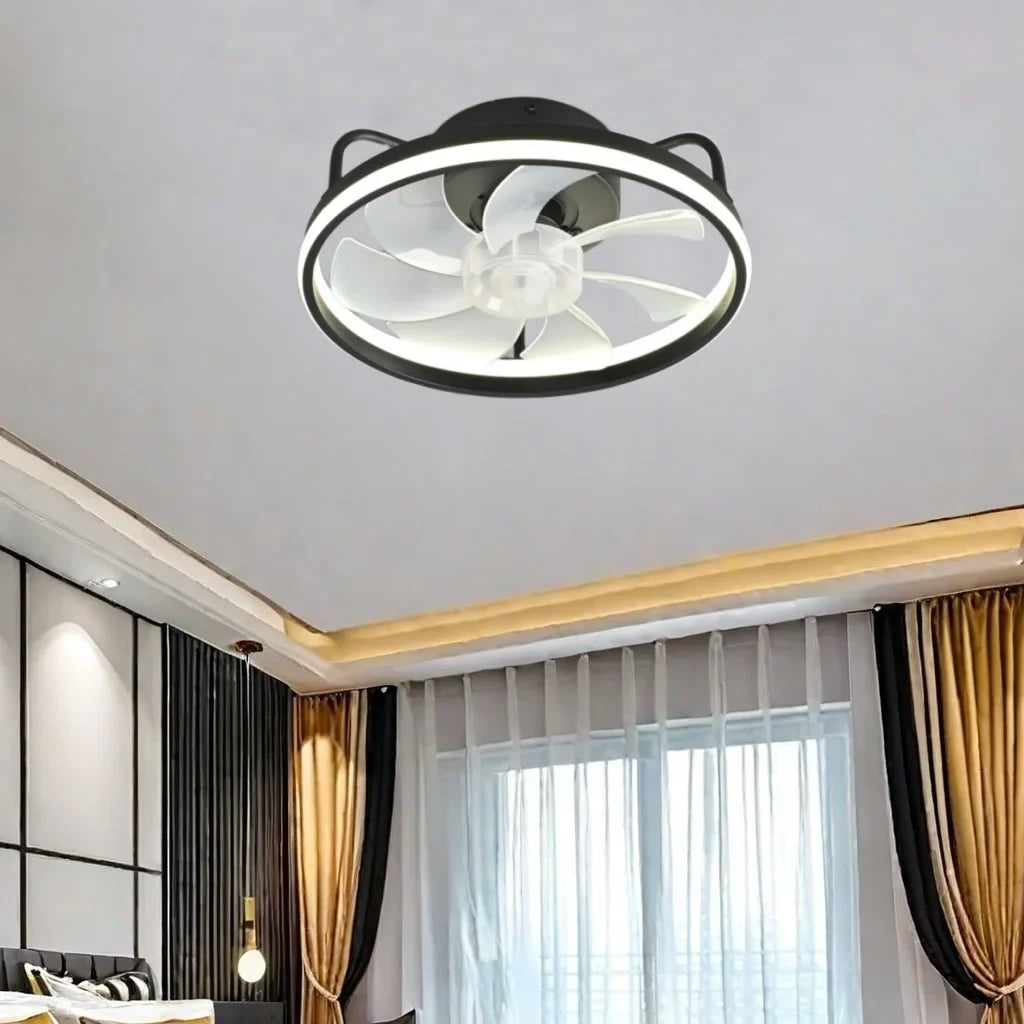 Modern LED Ceiling Fan Light DC Motor 6 Speed Timer Fan Low Floor Attic Remote Control Decorative Fan Light