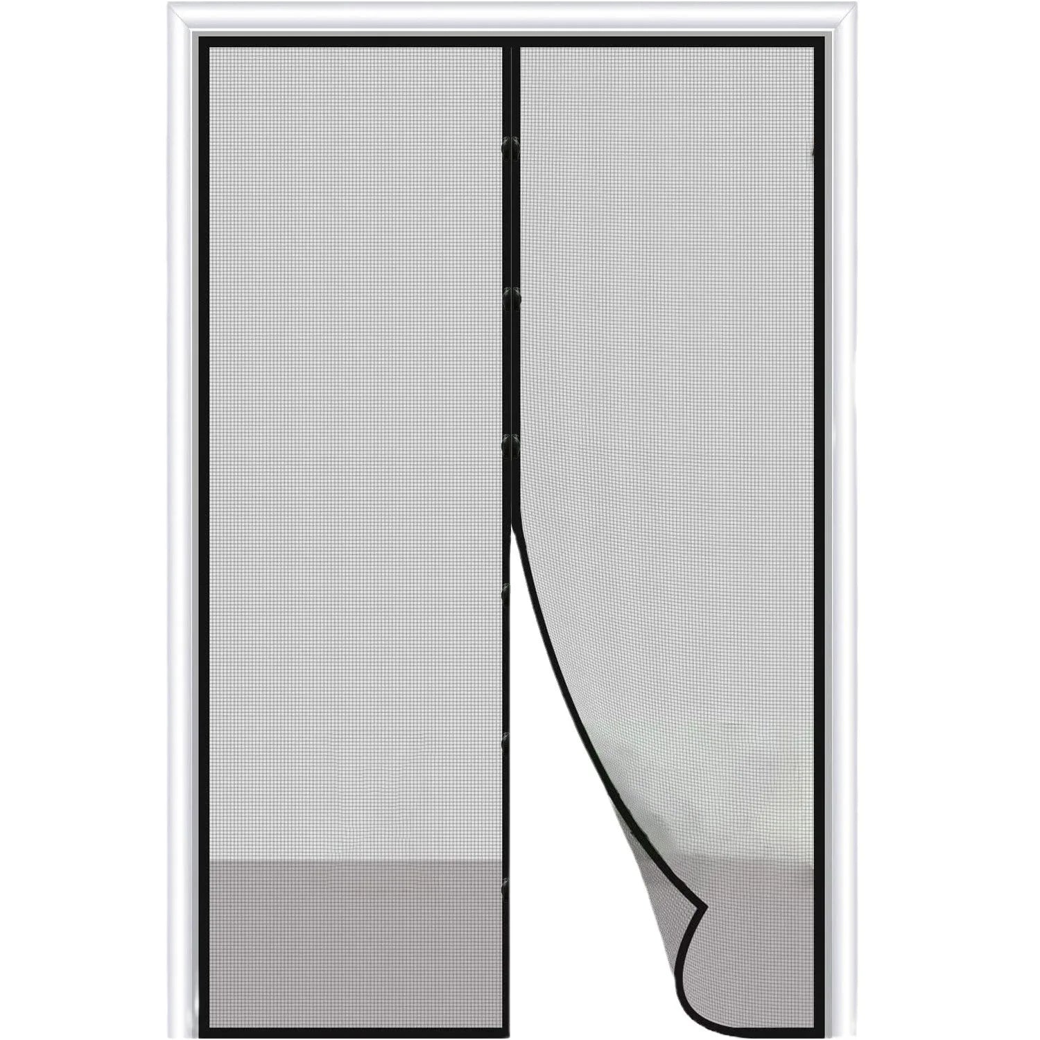 Magnetic Screen Door Curtain Anti Mosquito Insect Fly Bug Polyester Soft Door Curtain Easy Installation Auto-Close Door Mesh